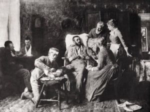 Vintage illustration of early healthcare